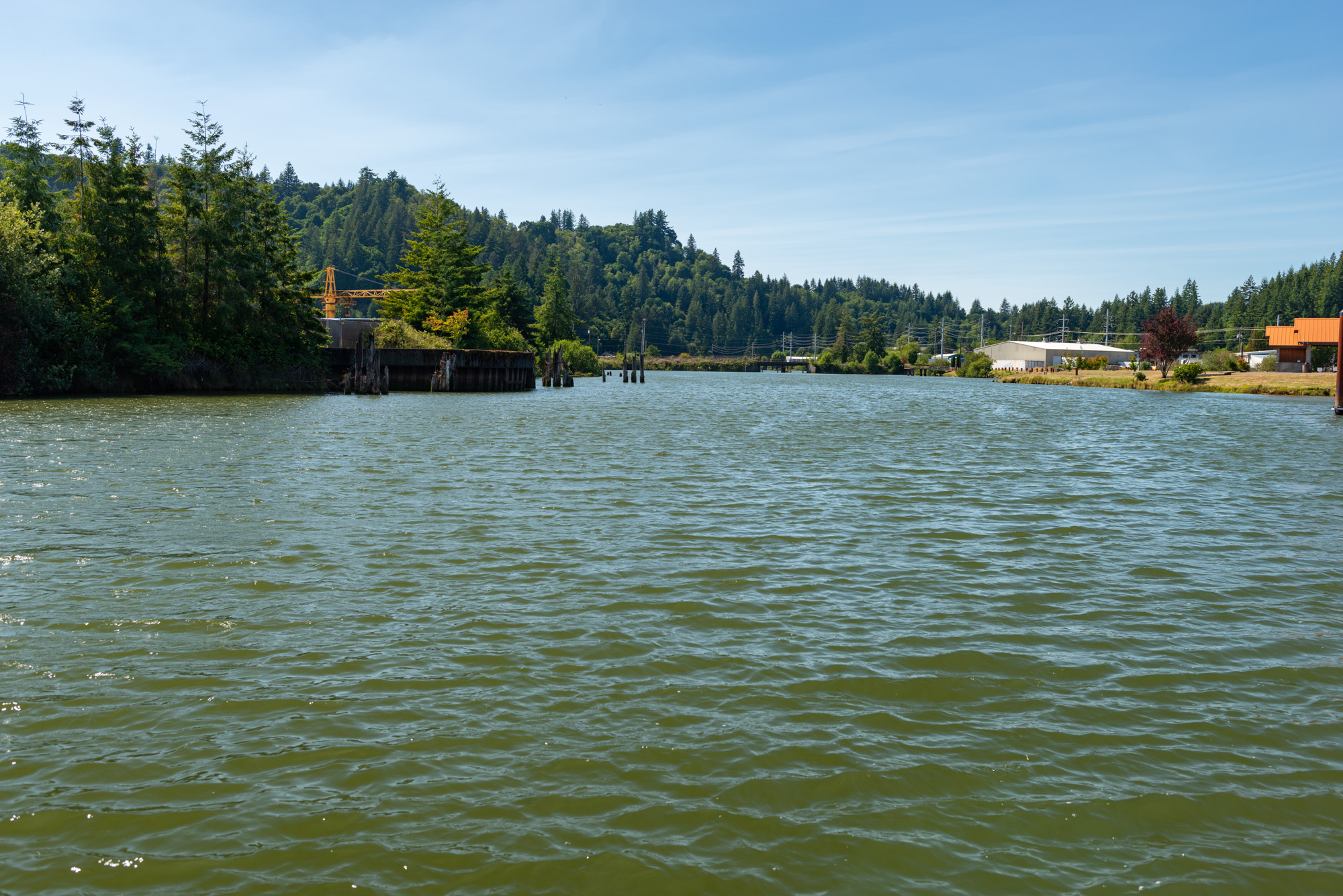 Yaquina River waterfront in Toledo, Oregon